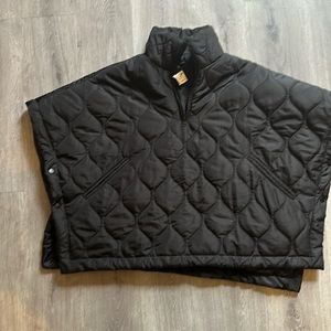 Quilted puffer poncho